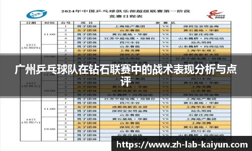 广州乒乓球队在钻石联赛中的战术表现分析与点评